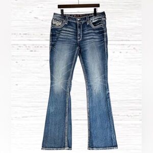 ROCK REVIVAL Women’s Size 31 Denim Jeans Mid Rise Boot Fit Nadine Style